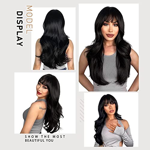 NAYASA Black Layered Wig for Women (24 inch)